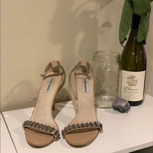 Steve Madden Nude Jeweled Heels